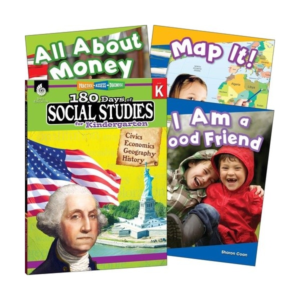 Shell Education Teacher Created Materials Book Set, Social Studies, GR K, 8-1/2inx3/5inx11in, Multi SHL118394 - main